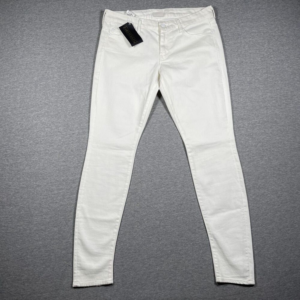 Mother The Looker Jeans Womens 30 White Denim Skinny Mid Rise Mirror Mirror